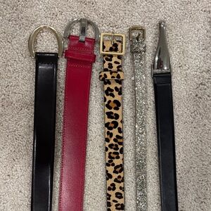 Stylish Women's Belt Set - Black, Red, Leopard, Silver